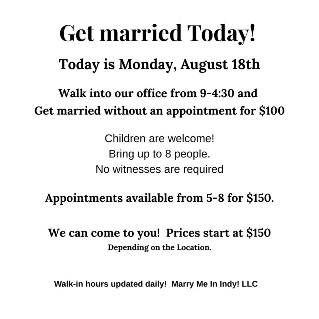 Wedding Officiant Indiana! Where couples in Indiana get married! Professional wedding officiants providing quick, easy, legal wedding ceremony services.